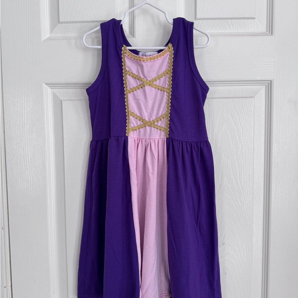 Kids Rapunzel-inspired Purple and Light Pink Sleeveless Dress